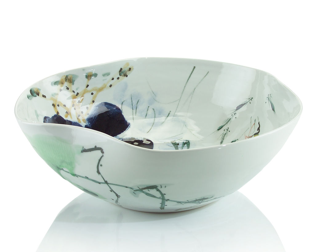 Curled-Rim Porcelain Bowl