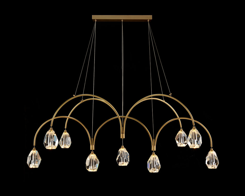 Preview image for Faceted Cut Crystal Nine-Light Chandelier