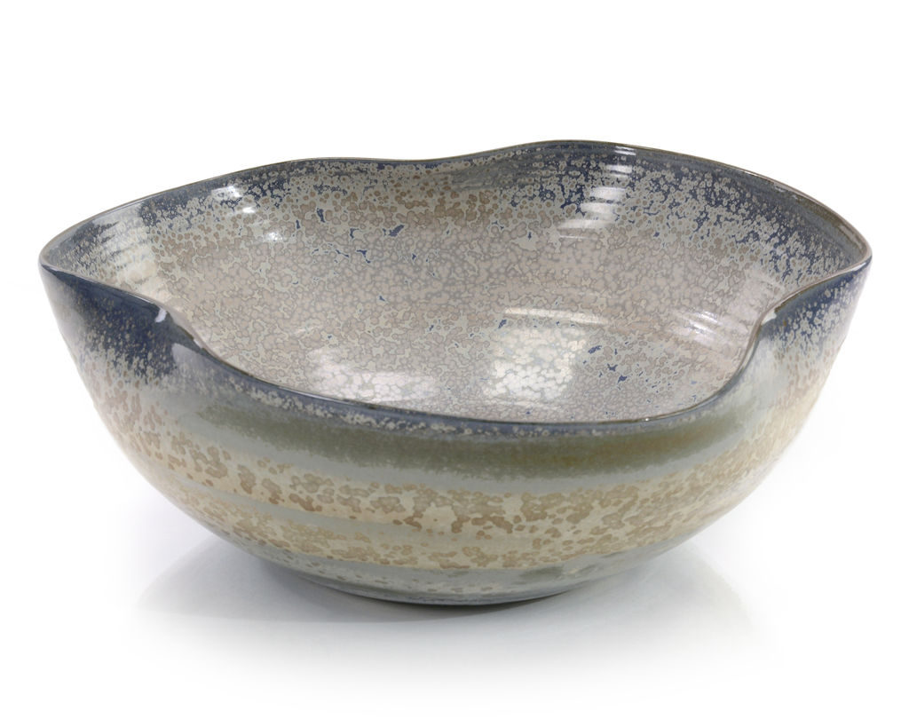 Preview image for Teal & Warm White Porcelain Bowl