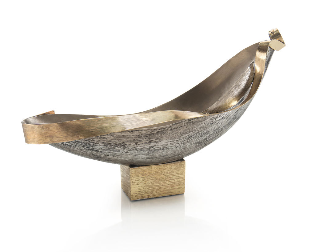 Floating Vessel Of Brass With Antique Nickel
