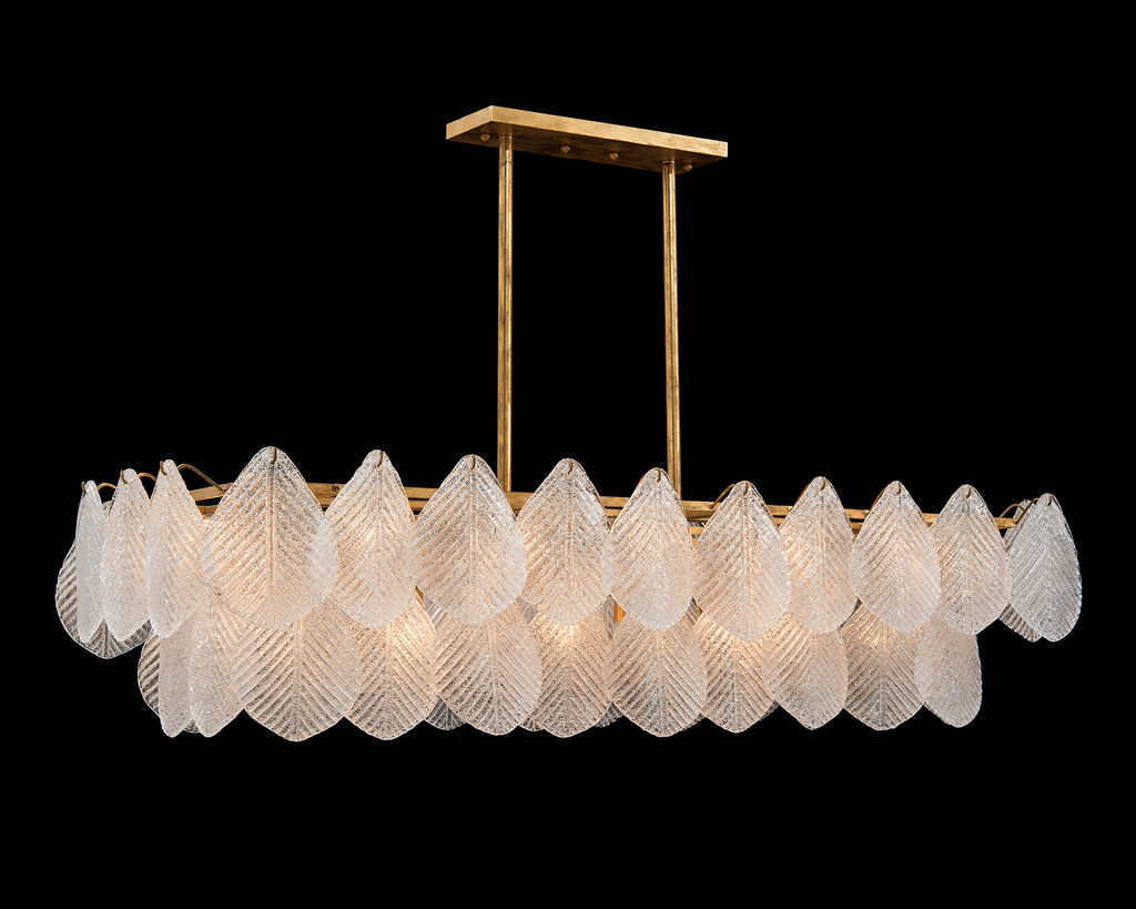 Preview image for Frosted Glass Petal Horizontal Twenty-Four-Light Chandelier