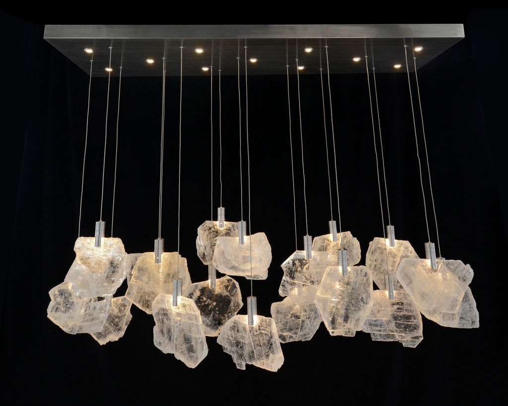 Preview image for Moonlight Sonata: Selenite Pane Twenty-Nine-Light Horizontal Chandelier