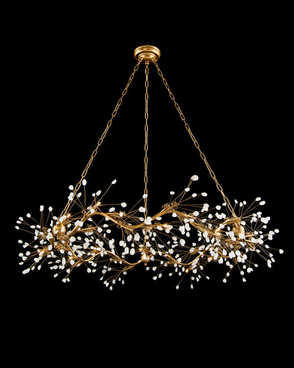Gold Leaf + Quartz, Twelve-Light Chandelier