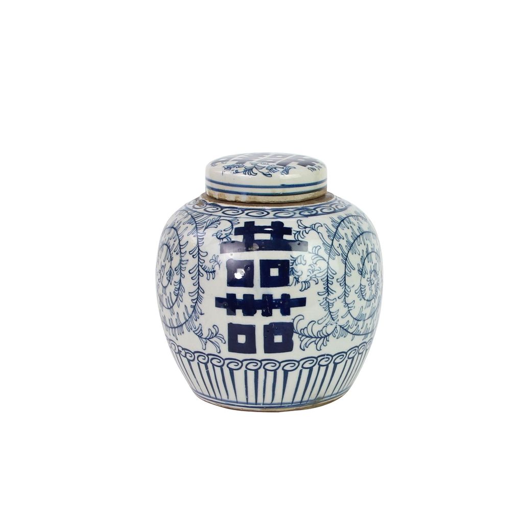 Preview image for Blue And White Mini Jar Double Happiness