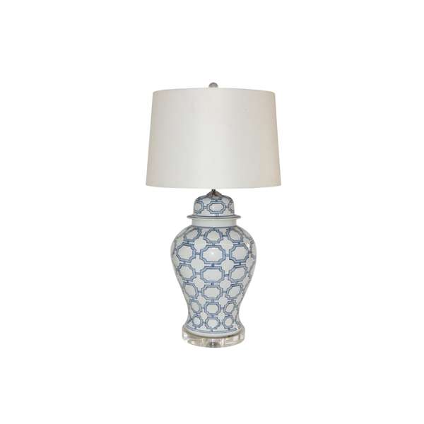 Blue And White Temple Jar Lamp