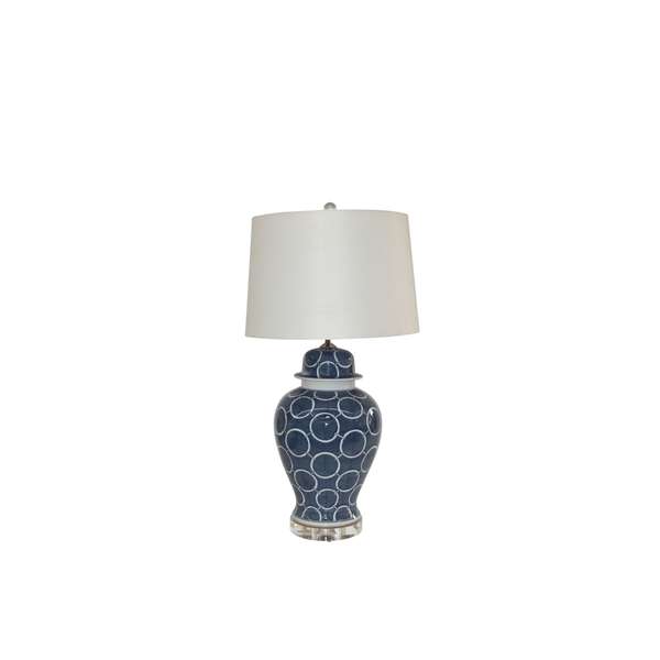 Indigo Blue Ginger Jar Lamp