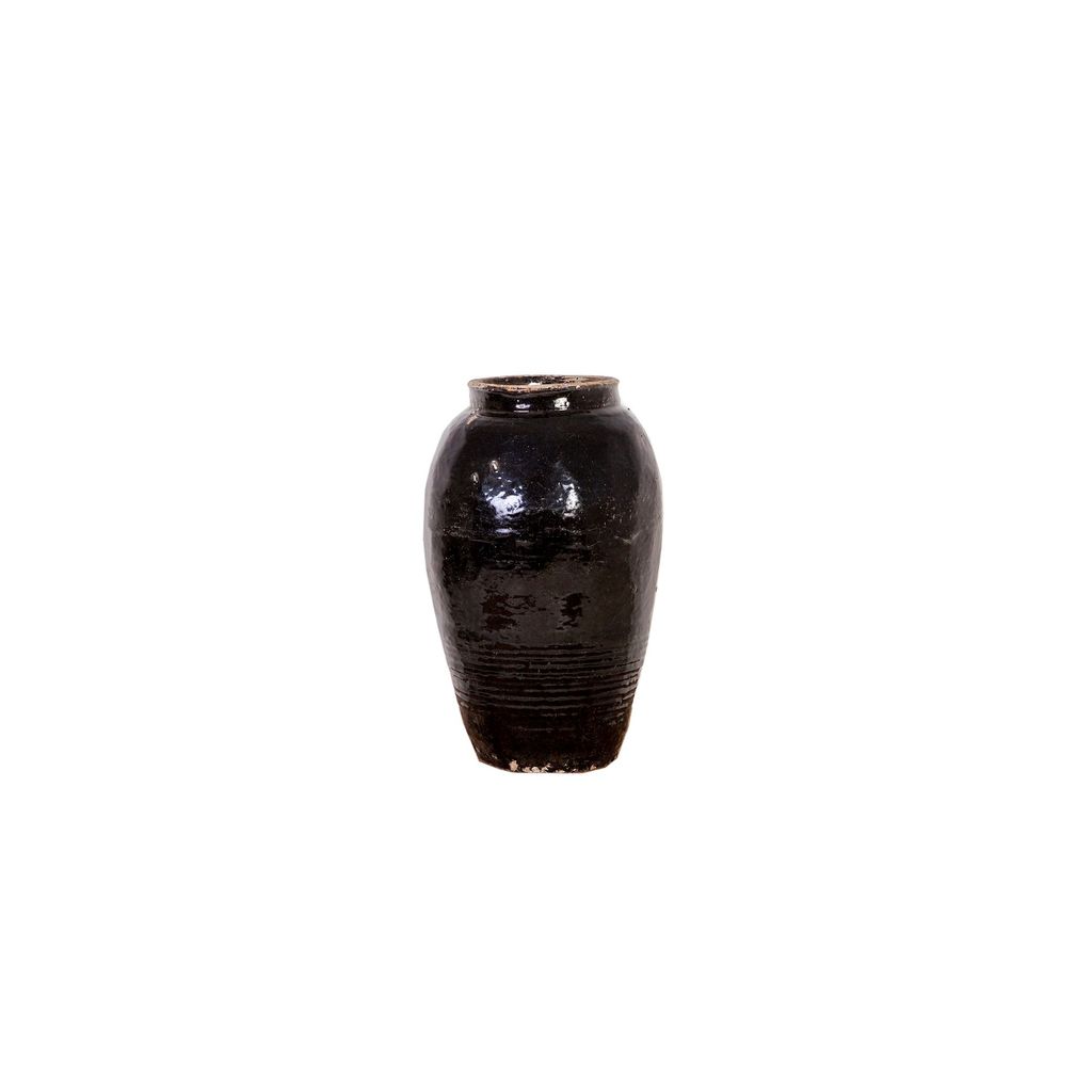 Preview image for Vintage Black Porcelain Wine Jar Large