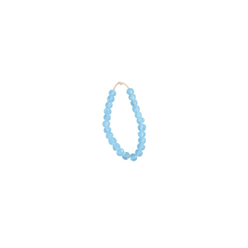 Vintage Sea Glass Beads 1.25 Dia - Aqua Blue