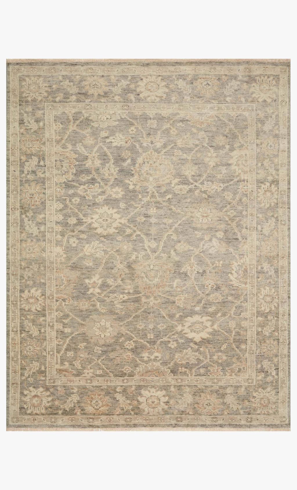 Silver and Ivory 9' 6" X 13' 6" Area Rug (Option 2)