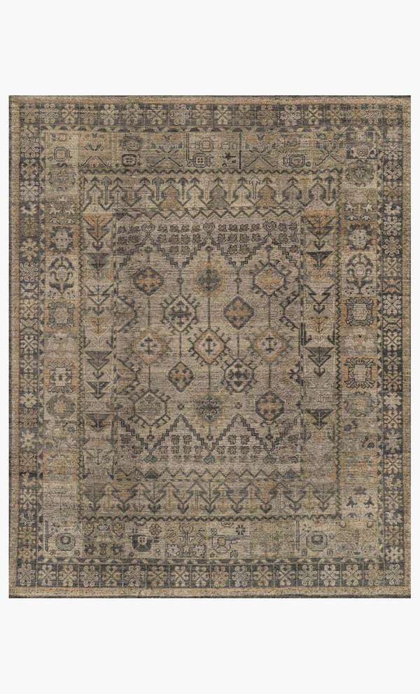 Hq-06 18" X 18" Sample Rug,  Bone / Charcoal