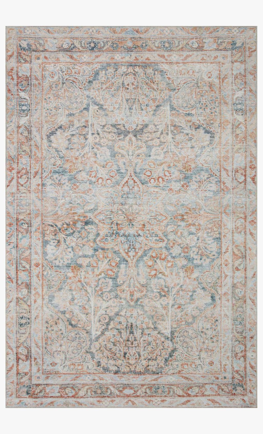 2' 6" X 7' 6" Rug,  Ocean / Apricot