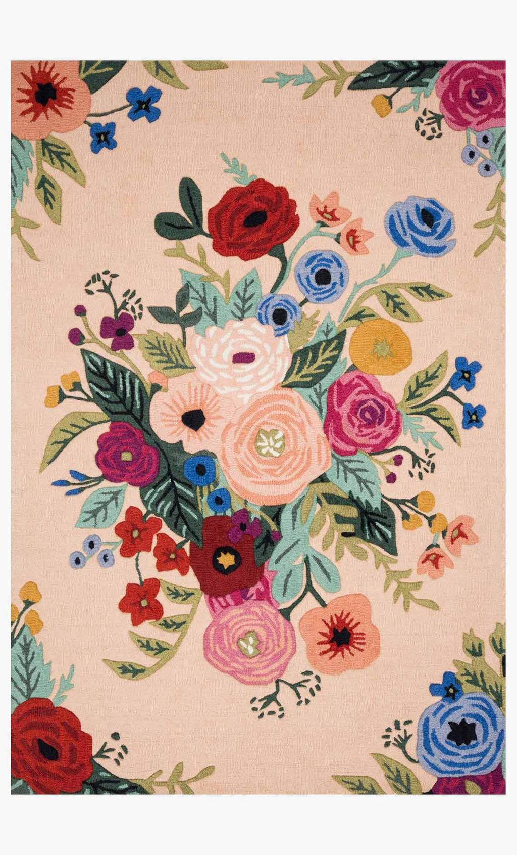 Preview image for Rifle Paper Co. Floral Area Rug Blush & Multi 7' 9" X 9' 9"
