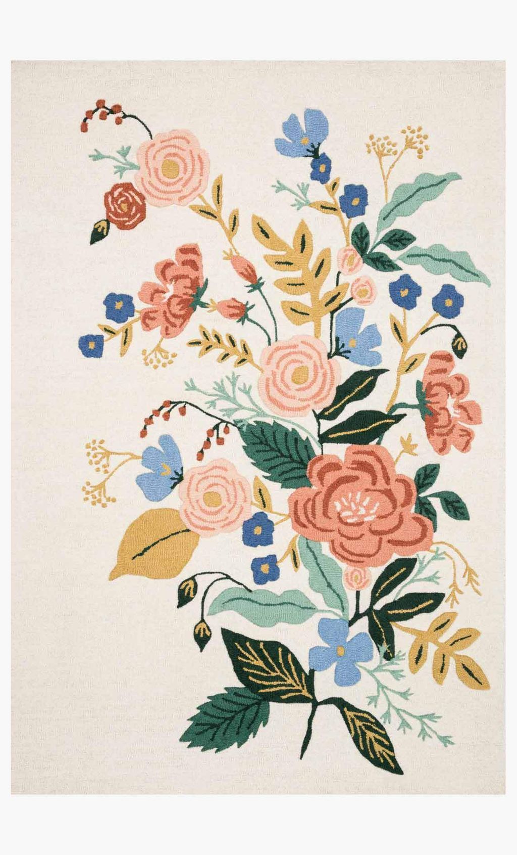 Preview image for Rifle Paper Co. Floral Area Rug Ivory & Multi 7' 9" X 9' 9"
