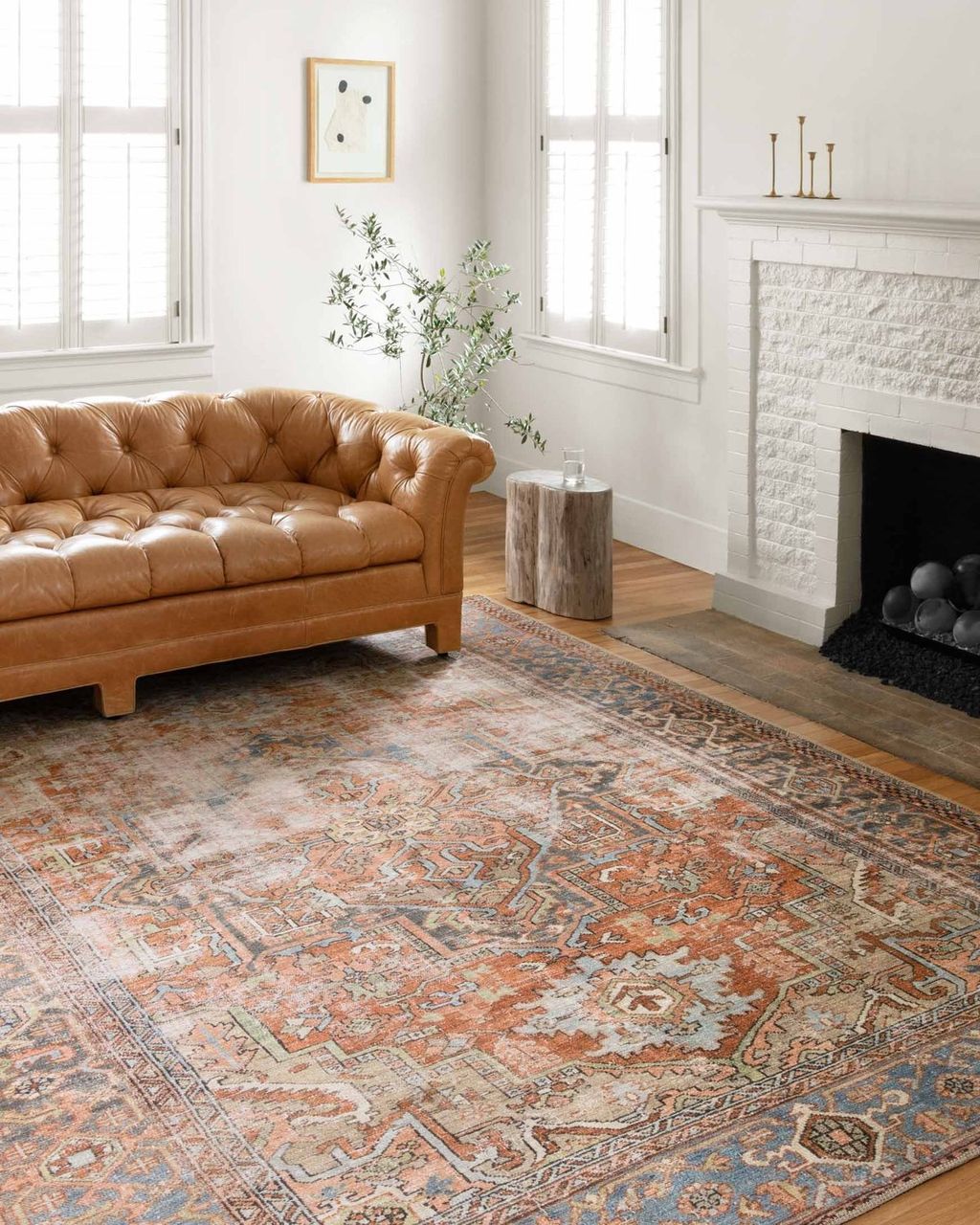 Lq-15 2' 3" X 3' 9" Rug,  Terracotta / Sky
