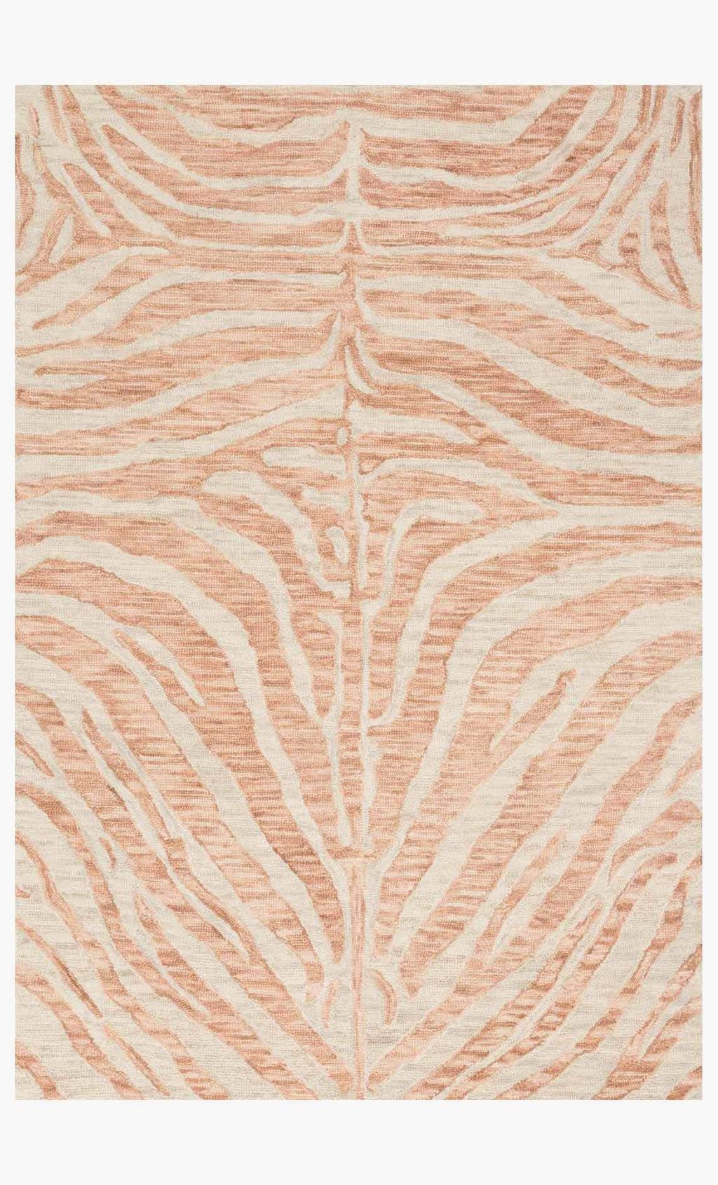 Animal Print Wool Area Rug Blush & Ivory 9' 3" X 13'