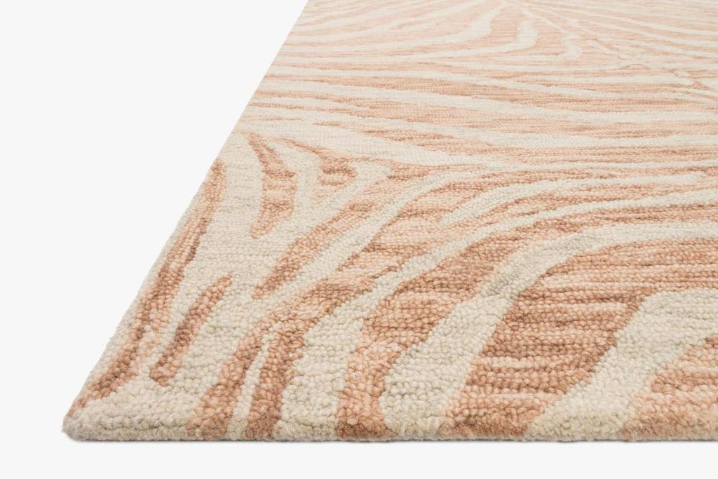 Animal Print Wool Area Rug Blush & Ivory 9' 3" X 13'