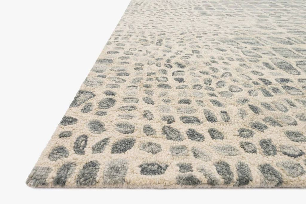 Animal Print Wool Area Rug Silver Grey & Ivory 9' 3" X 13'