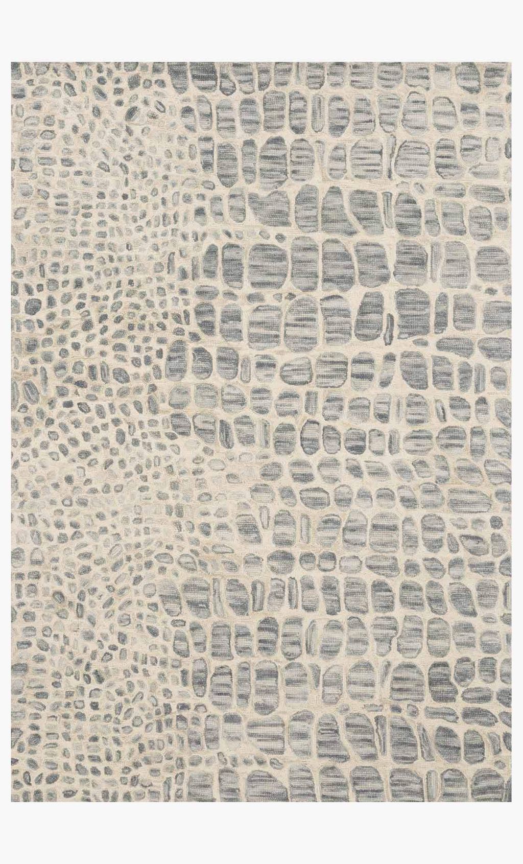 Animal Print Wool Area Rug Silver Grey & Ivory 9' 3" X 13'