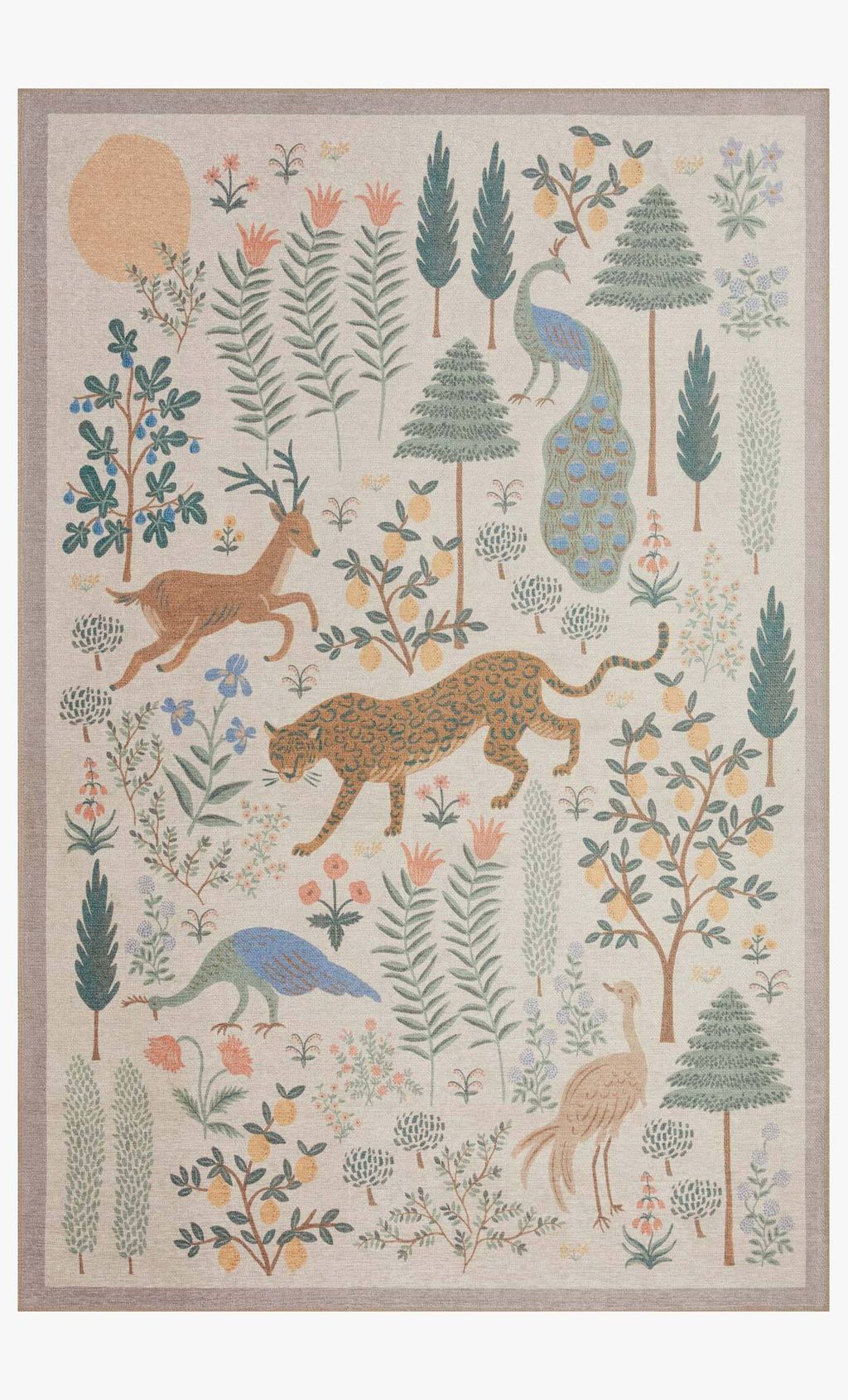 Preview image for Rifle Paper Co. Area Rug Les Fauves Cream 7' 6" X 9' 6"