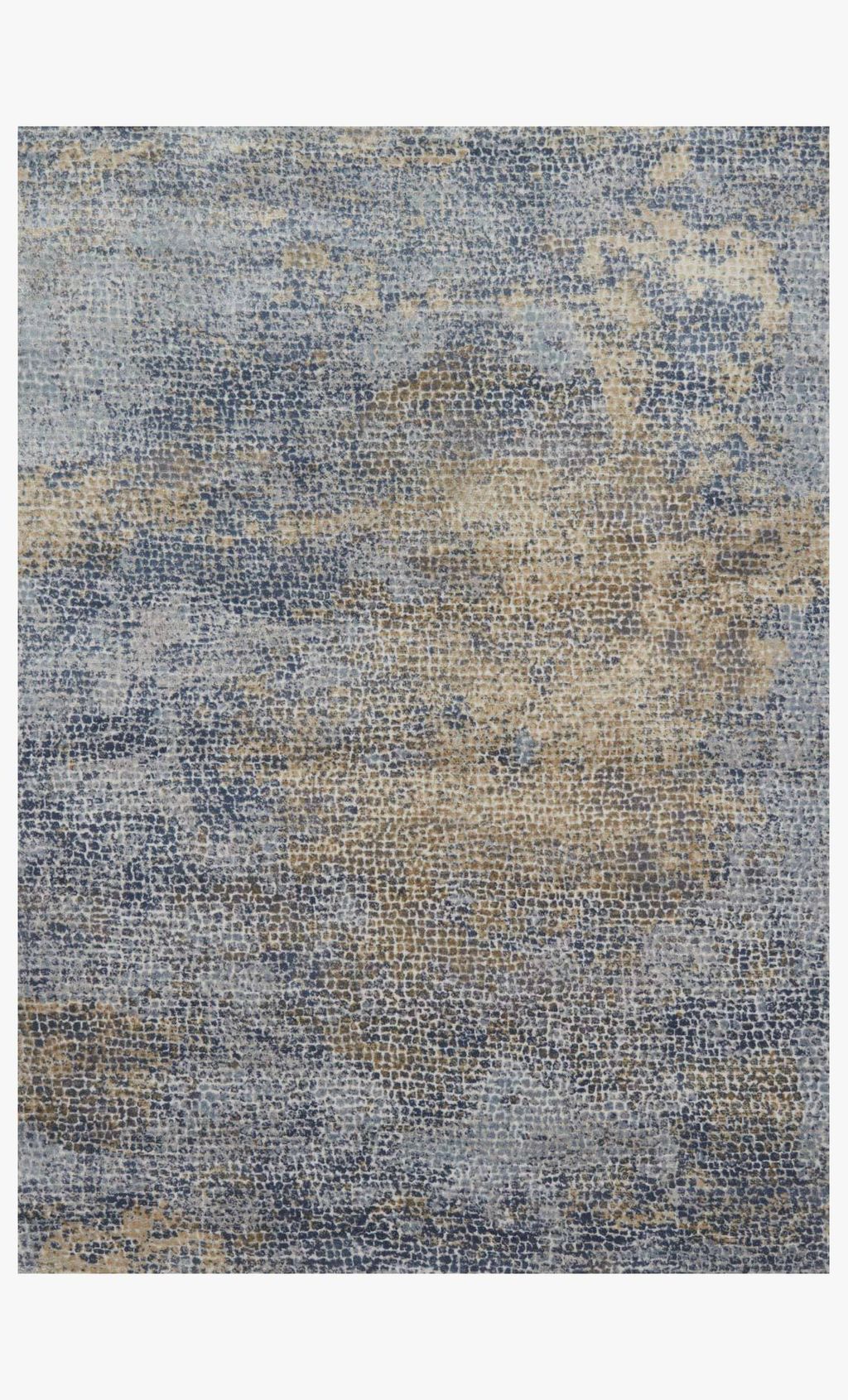 Ocean / Gold Blue & Gold Area Rug 9'-6" x 13'
