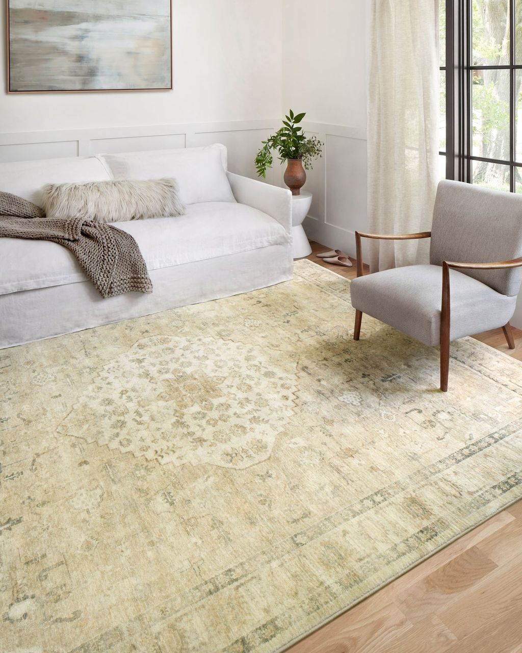 Ros-05 2' 2" X 3' 8" Rug,  Sand / Ivory