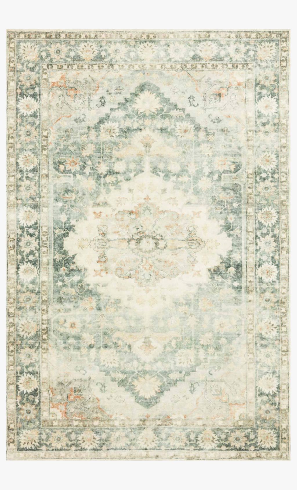 Preview image for Ros-08 7' 6" X 9' 6" Rug, Teal / Ivory