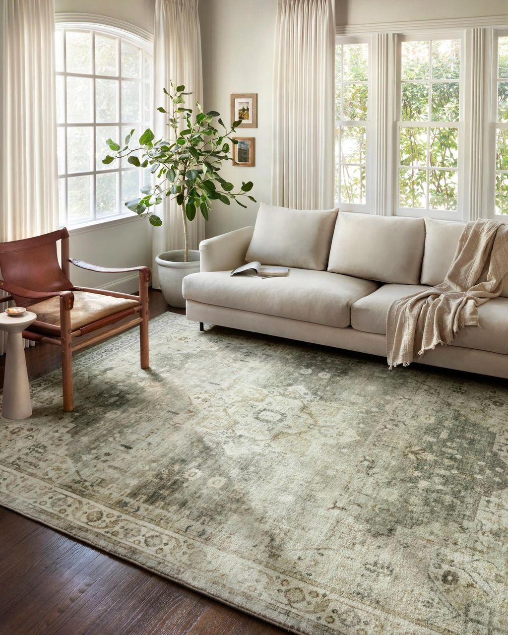 Ros-09 7' 6" X 9' 6" Rug,  Sage / Beige