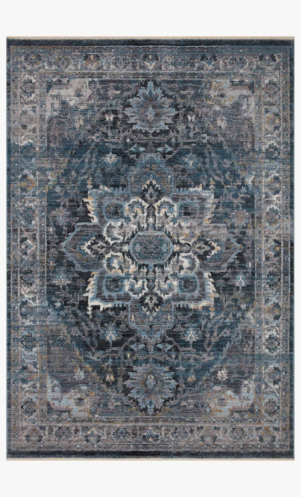 Sam-01 7' 10" X 10' Rug,  Denim / Grey