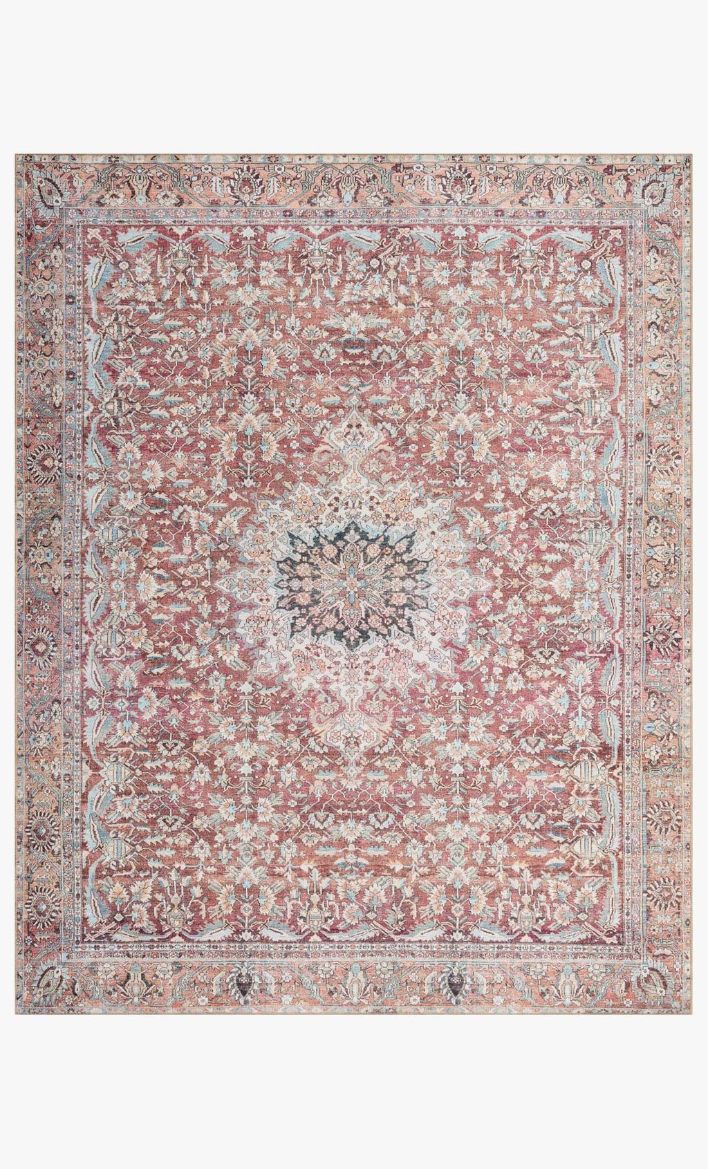 Preview image for 5' X 7' 6" Rug, Tomato / Teal
