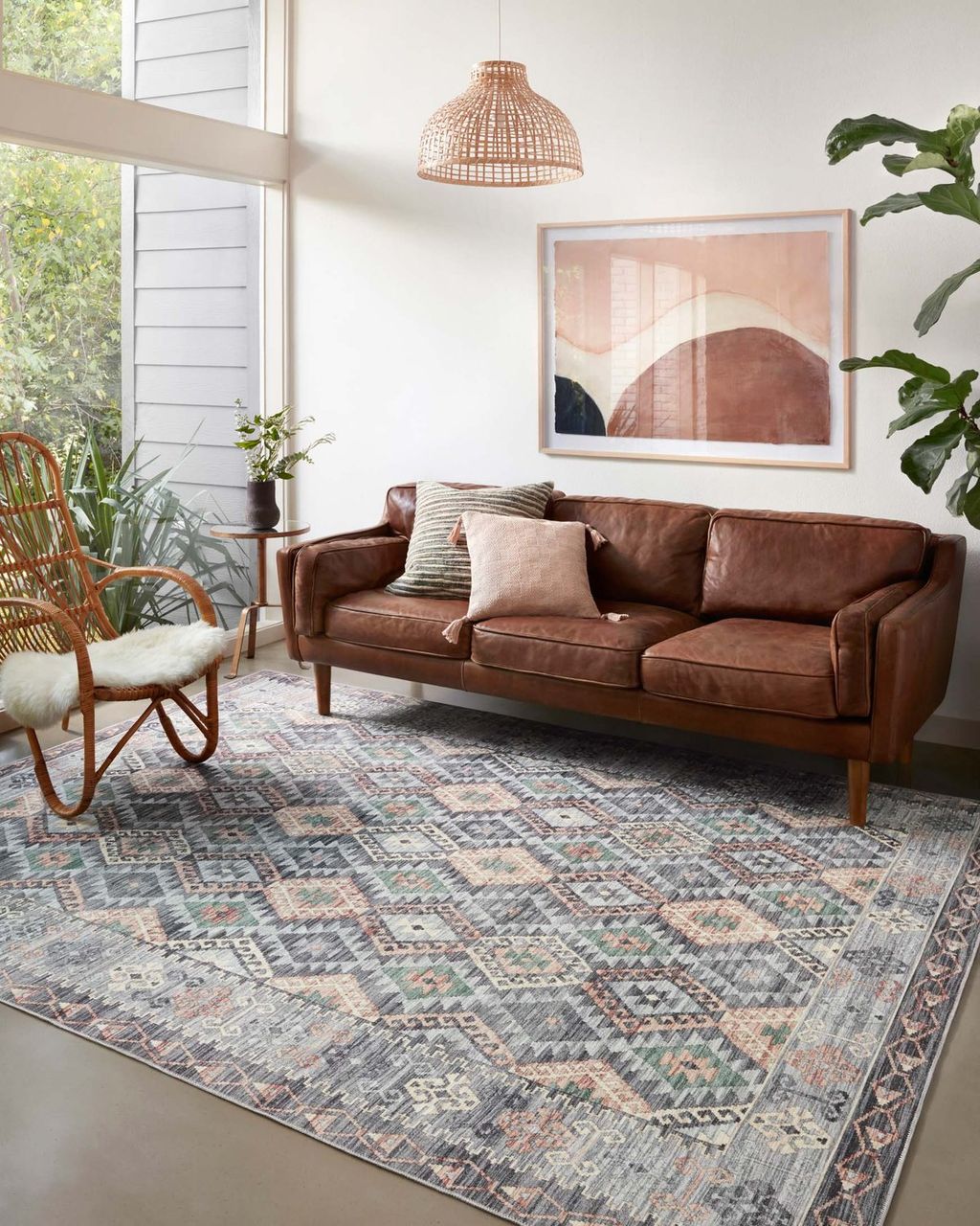 Zio-01 7' 6" X 9' 6" Rug,  Grey / Multi
