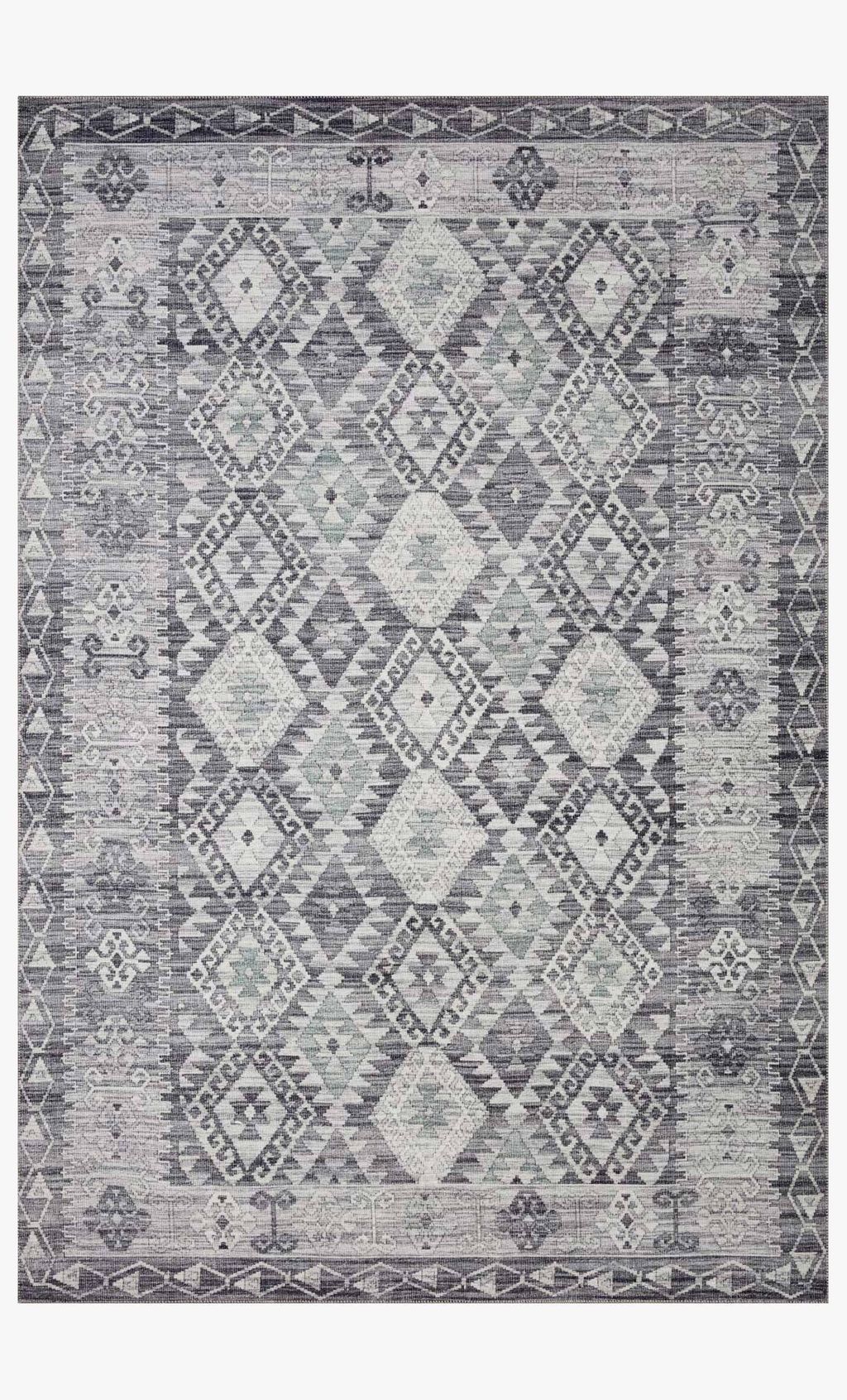Zio-03 2' 3" X 3' 9" Rug,  Charcoal / Slate