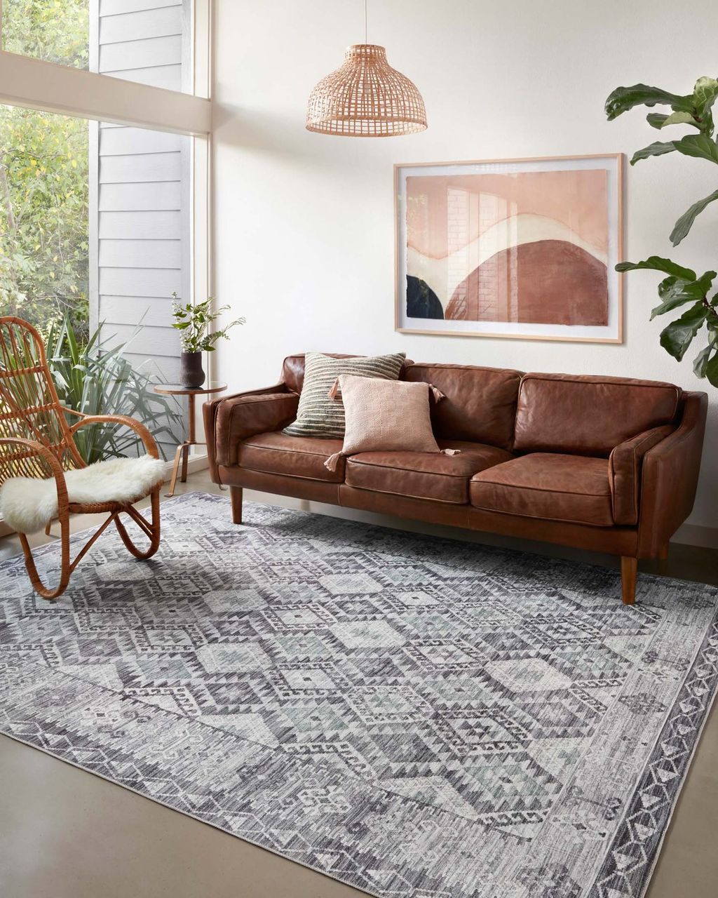 Zio-03 2' 6" X 7' 6" Rug,  Charcoal / Slate