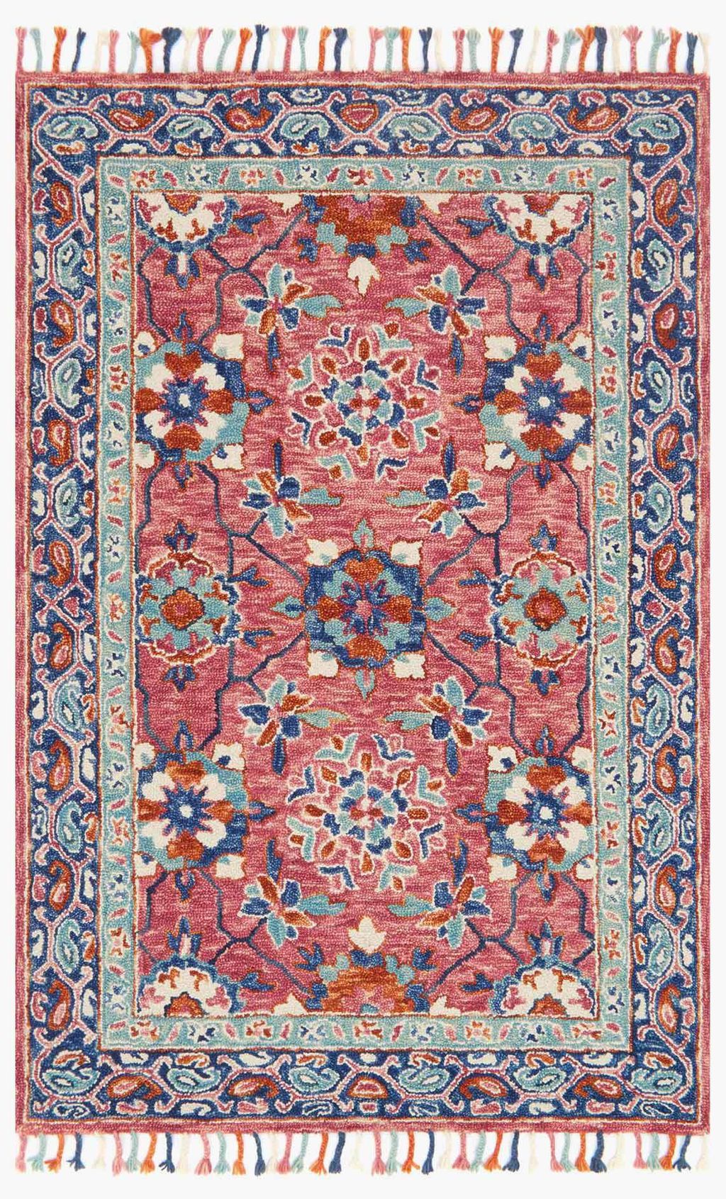 Zr-03 5' X 7' 6" Rug,  Rose / Denim