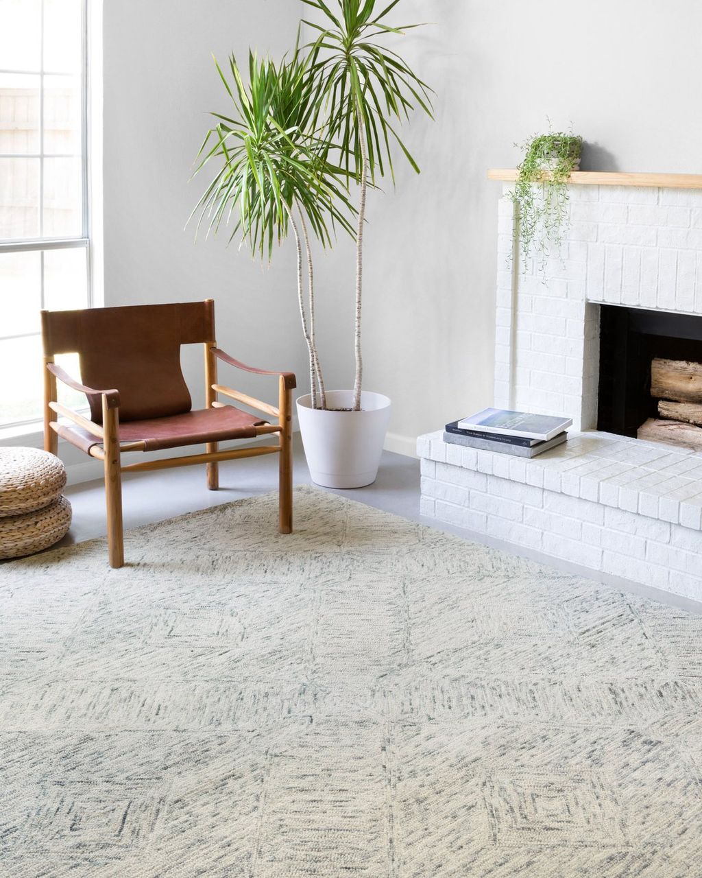 Cream & Sky Geo Rug 2' 6" X 7' 6" Rug