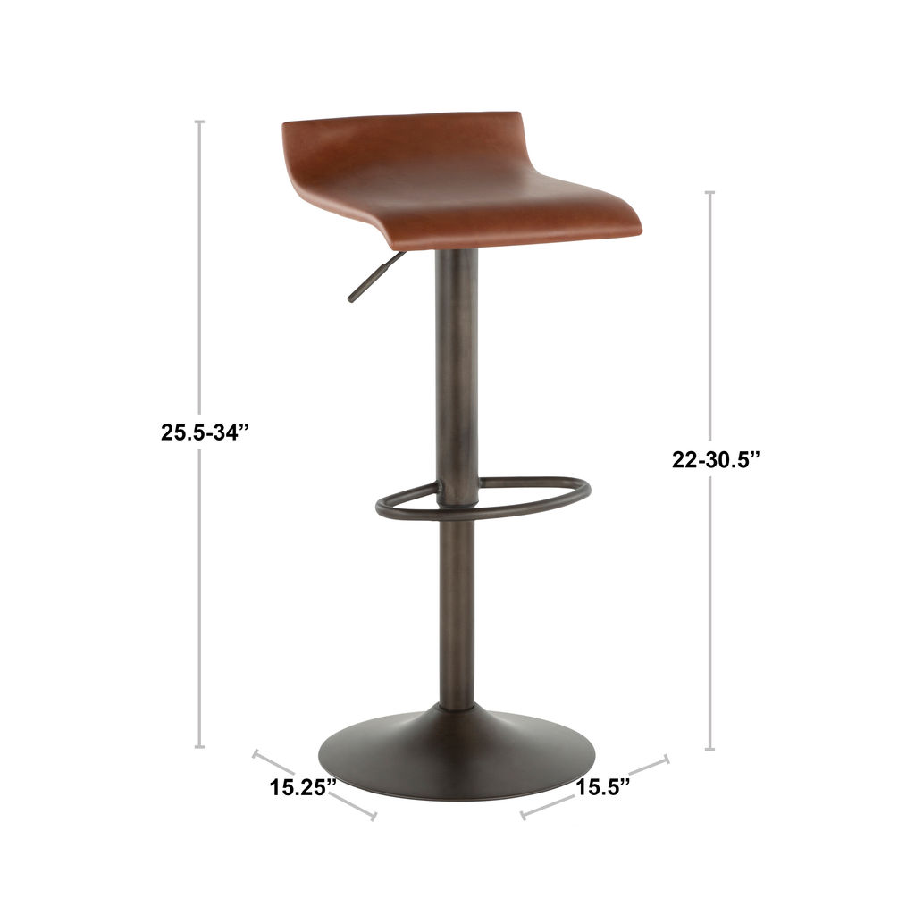 White Leather Barstool (Set Of 2)