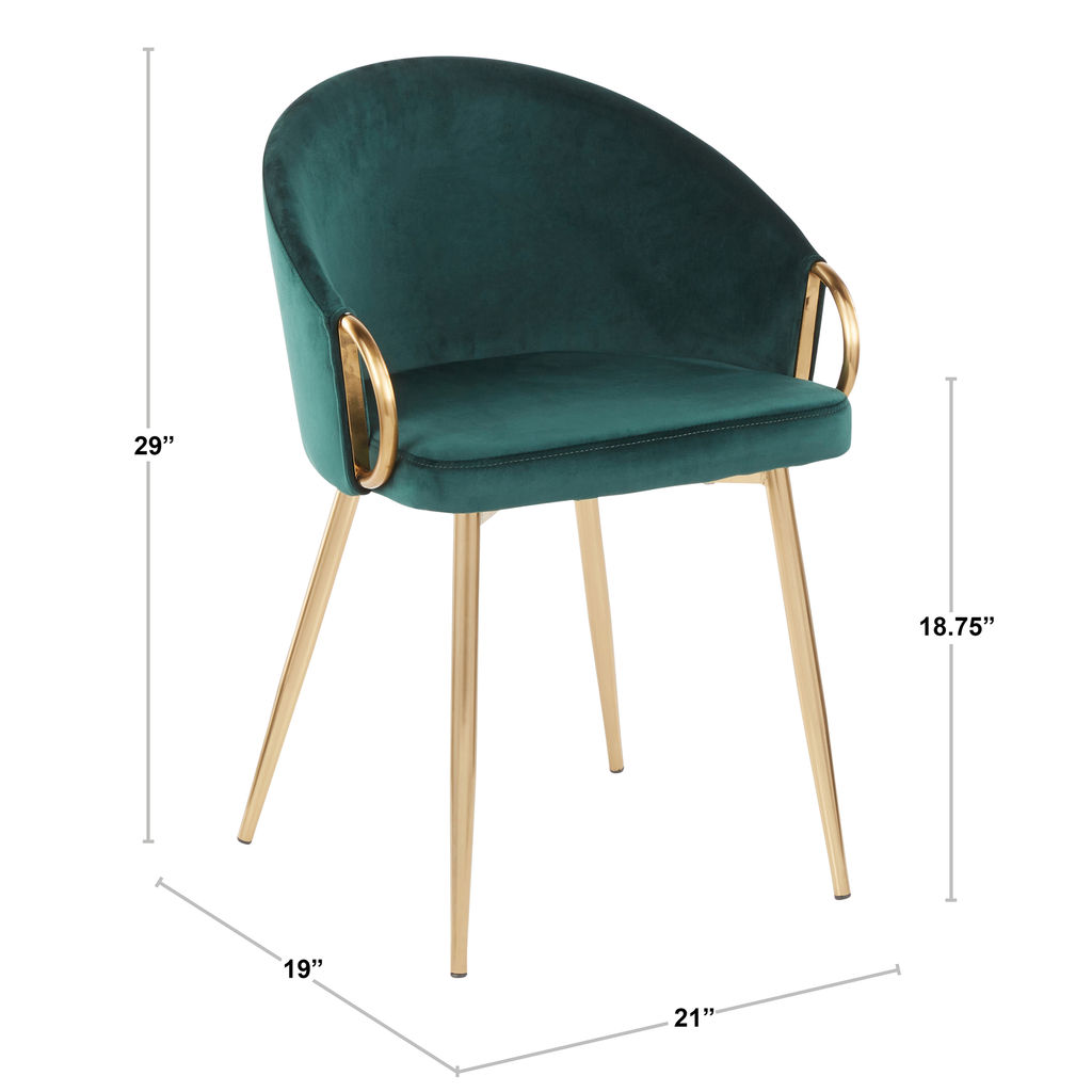 Claire Chair, Gold Metal And Black Velvet