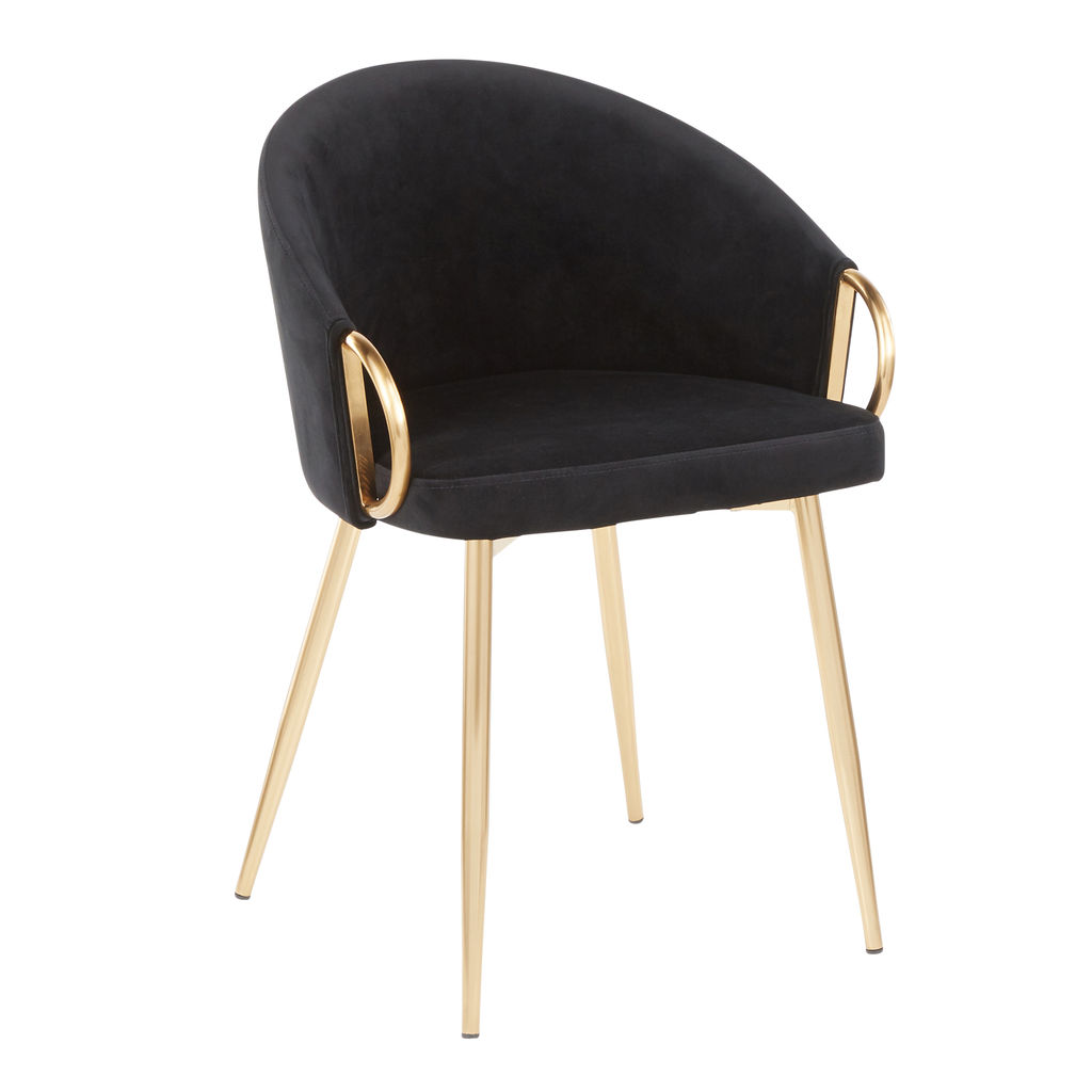 Preview image for Claire Chair, Gold Metal And Black Velvet