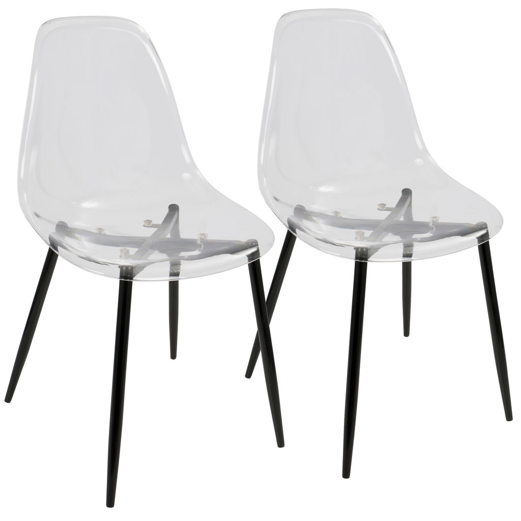Preview image for Clara Dining Chair, Set Of 2, Black And Clear