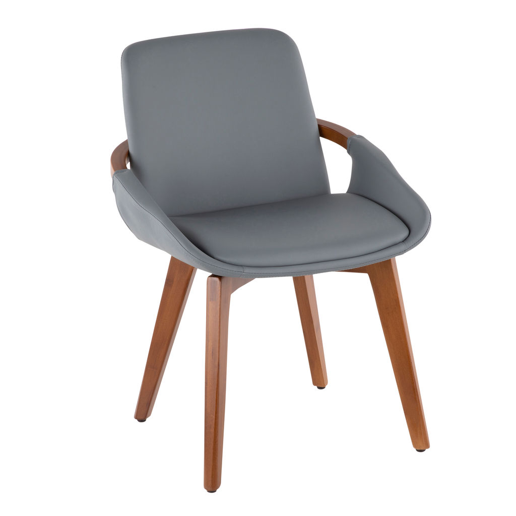 Preview image for Cosmo Chair, Walnut And Grey Faux Leather