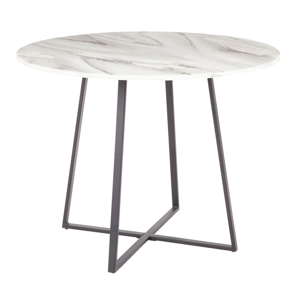 Preview image for Cosmo Dining Table, Black Metal And White Marble Top