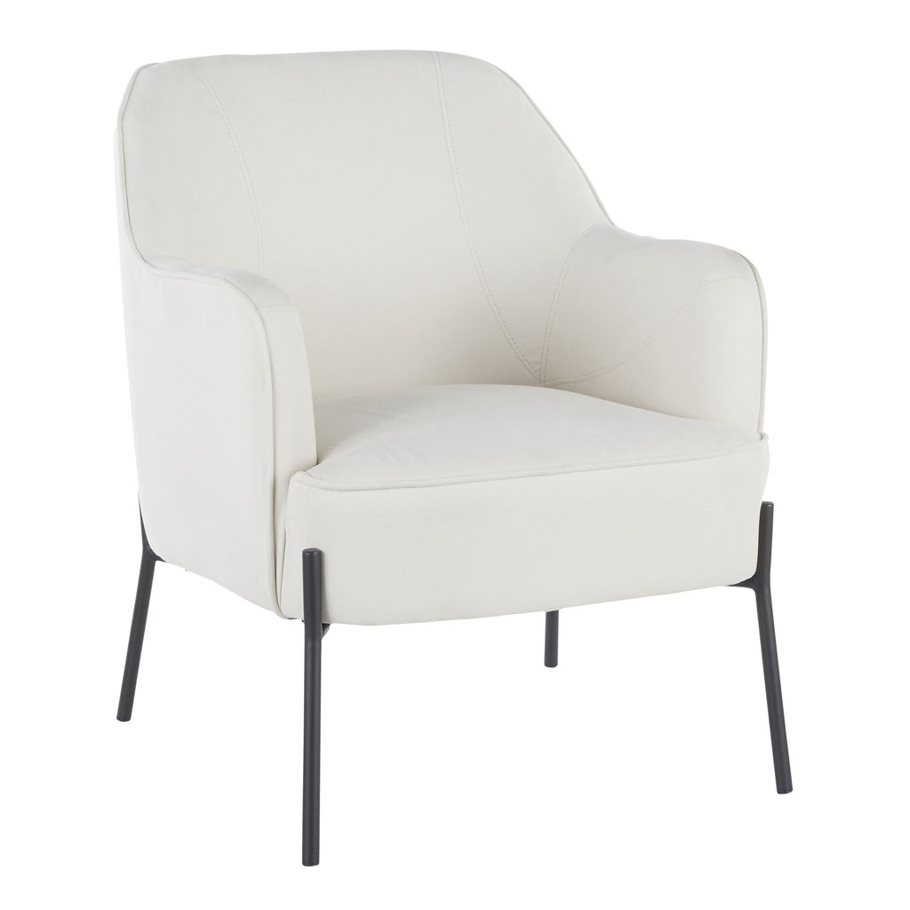 Preview image for Daniella Accent Chair, Black Metal And Cream Fabric
