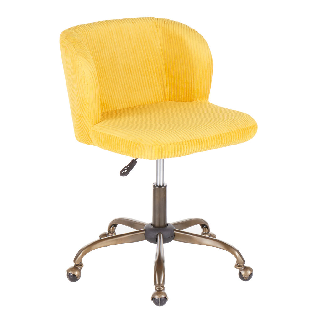 Preview image for Fran Task Chair, Yellow Corduroy Fabric
