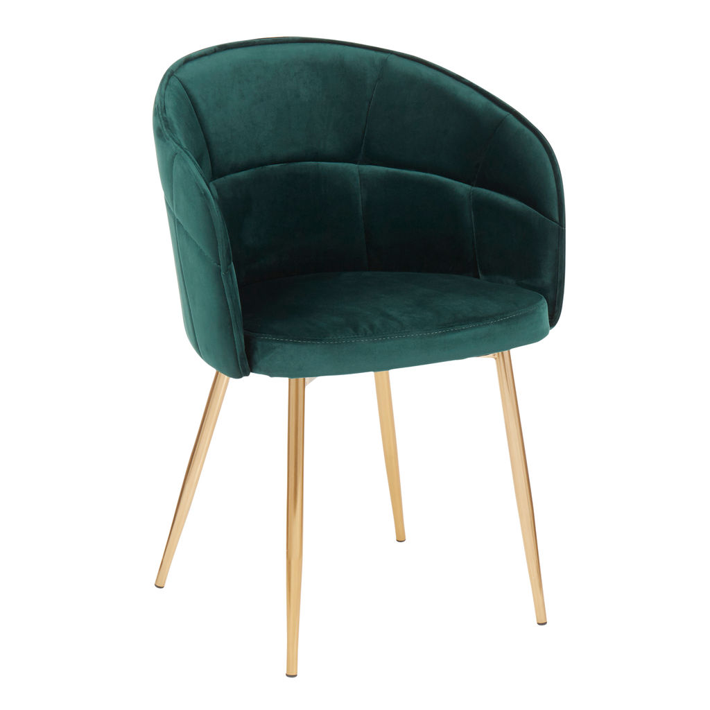Preview image for Lindsey Chair, Gold Metal And Green Velvet