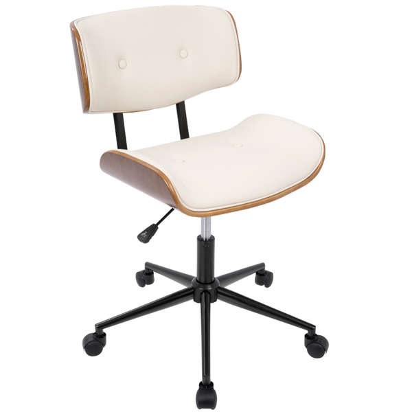 Lombardi Office Chair, Walnut And Cream