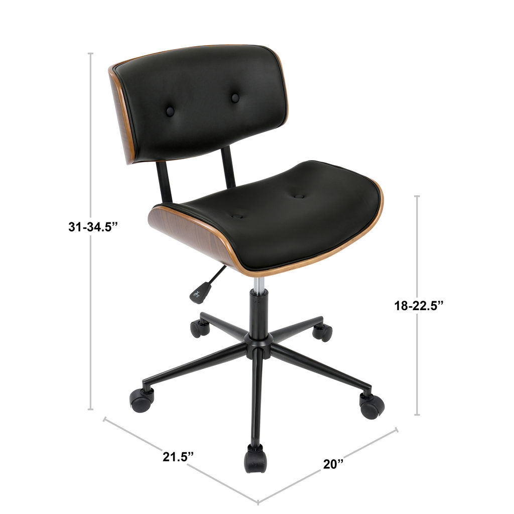 Lombardi Office Chair, Walnut And Cream