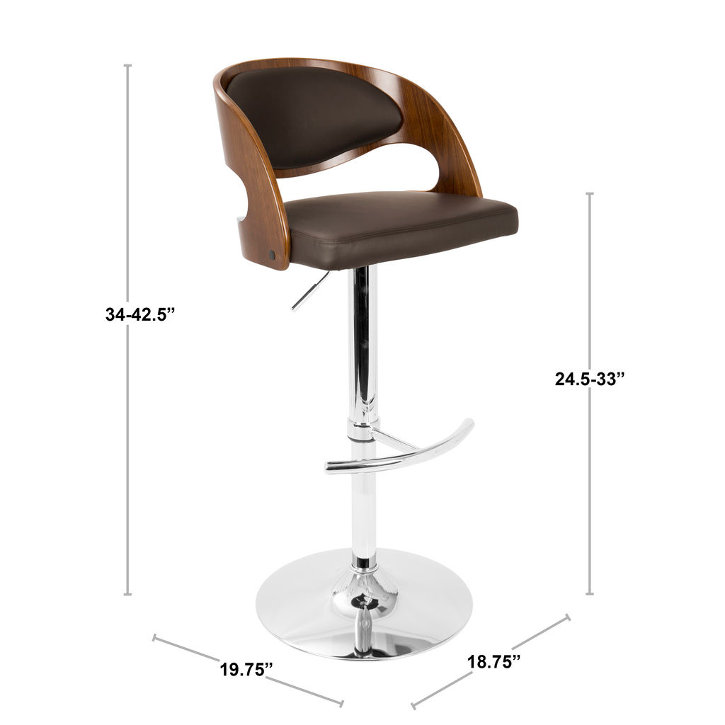 Cherry And White Faux Leather Barstool