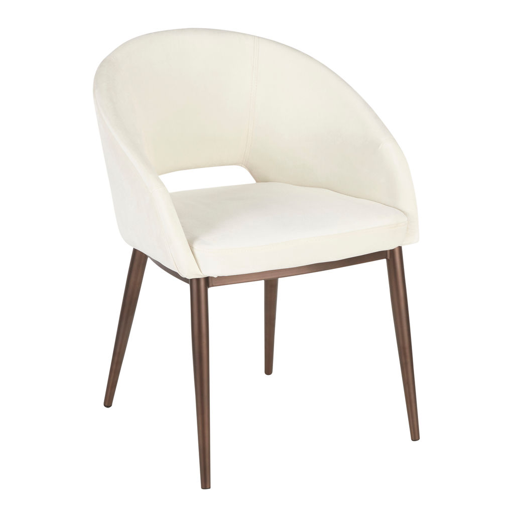 Preview image for Rhys Chair, Copper Metal Legs With Cream Velvet
