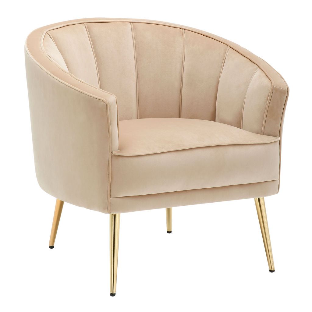 Preview image for Tania Accent Chair, Gold Metal And Champagne Velvet