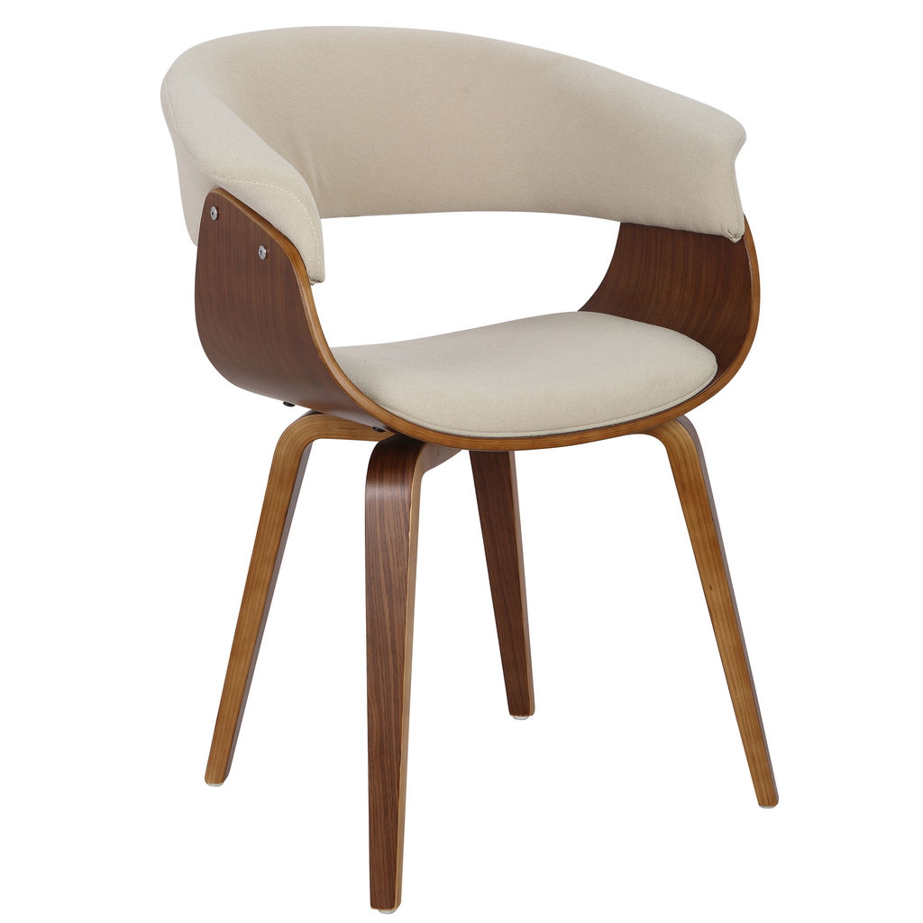 Vintage Mod Chair, Walnut And Cream