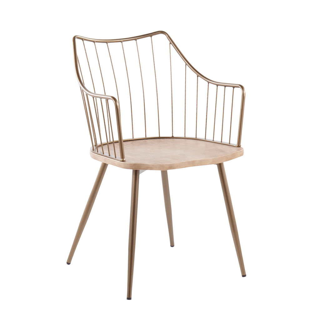 Preview image for Winston Chair, Antique Copper Metal And White Washed Wood